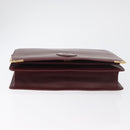 CARTIER Must Line Clutch Bag Leather Bordeaux Gold Auth 180014-8