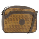 FENDI Zucchino Canvas Shoulder Bag Beige Auth 180015-1