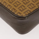FENDI Zucchino Canvas Shoulder Bag Beige Auth 180015-10