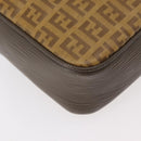 FENDI Zucchino Canvas Shoulder Bag Beige Auth 180015-15
