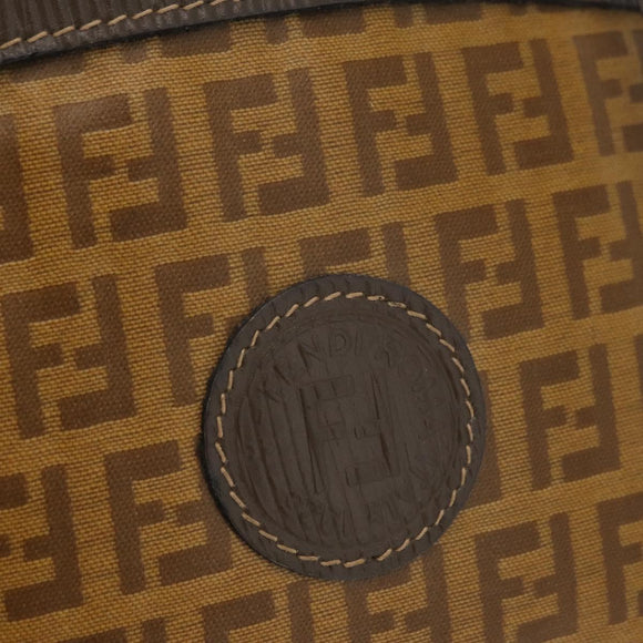 FENDI Zucchino Canvas Shoulder Bag Beige Auth 180015