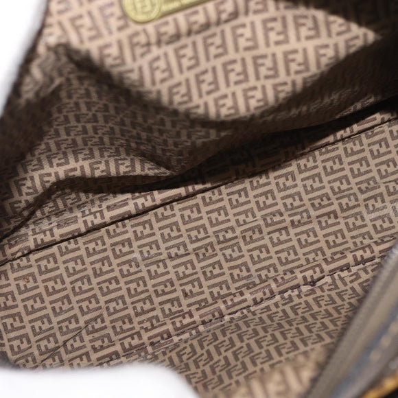 FENDI Zucchino Canvas Shoulder Bag Beige Auth 180015