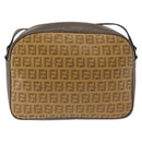 FENDI Zucchino Canvas Shoulder Bag Beige Auth 180015-2