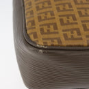 FENDI Zucchino Canvas Shoulder Bag Beige Auth 180015-4
