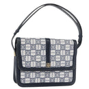 GIVENCHY Shoulder Bag PVC Leather Navy Gold Auth 180016-1