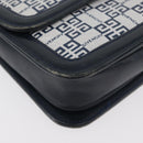 GIVENCHY Shoulder Bag PVC Leather Navy Gold Auth 180016-14
