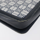 GIVENCHY Shoulder Bag PVC Leather Navy Gold Auth 180016-9