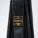 GIVENCHY Shoulder Bag PVC Leather Navy Gold Auth 180016-17