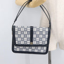 GIVENCHY Shoulder Bag PVC Leather Navy Gold Auth 180016-26