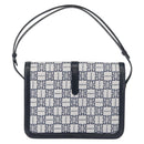 GIVENCHY Shoulder Bag PVC Leather Navy Gold Auth 180016-2