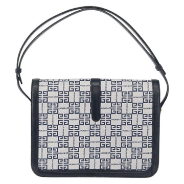 GIVENCHY Shoulder Bag PVC Leather Navy Gold Auth 180016 - 0