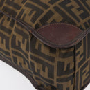 FENDI Zucca Canvas Hand Bag Black Brown Auth 180023-14