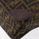 FENDI Zucca Canvas Hand Bag Black Brown Auth 180023-15