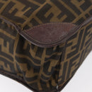 FENDI Zucca Canvas Hand Bag Black Brown Auth 180023-16