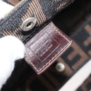 FENDI Zucca Canvas Hand Bag Black Brown Auth 180023-17
