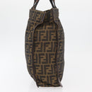 FENDI Zucca Canvas Hand Bag Black Brown Auth 180023-3