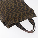 FENDI Zucca Canvas Hand Bag Black Brown Auth 180023-6