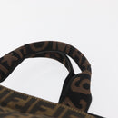 FENDI Zucca Canvas Hand Bag Black Brown Auth 180023-8