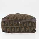 FENDI Zucca Canvas Hand Bag Black Brown Auth 180023-5