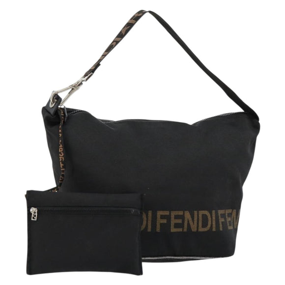 FENDI Umhängetasche Nylon Schwarz Gold Original 180024