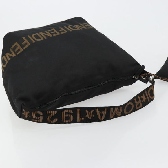 FENDI Umhängetasche Nylon Schwarz Gold Original 180024