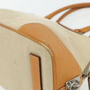 PRADA Hand Bag Canvas Beige Silver Auth 180028-15