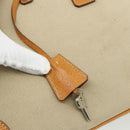 PRADA Hand Bag Canvas Beige Silver Auth 180028-9