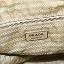 PRADA Hand Bag Canvas Beige Silver Auth 180028-21
