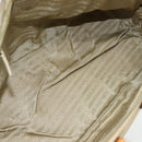 PRADA Hand Bag Canvas Beige Silver Auth 180028-11