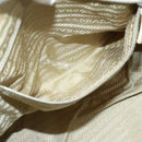 PRADA Hand Bag Canvas Beige Silver Auth 180028-25