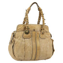 Chloe Hand Bag Leather Beige Gold Auth 180029-1