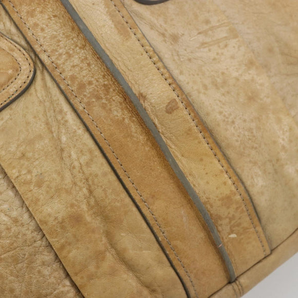 Chloe Hand Bag Leather Beige Gold Auth 180029