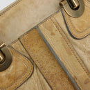 Chloe Hand Bag Leather Beige Gold Auth 180029-15
