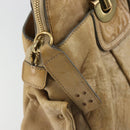 Chloe Hand Bag Leather Beige Gold Auth 180029-16