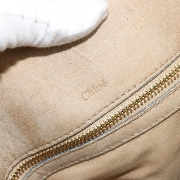 Chloe Hand Bag Leather Beige Gold Auth 180029