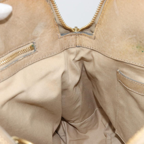 Chloe Hand Bag Leather Beige Gold Auth 180029