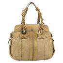 Chloe Hand Bag Leather Beige Gold Auth 180029-2