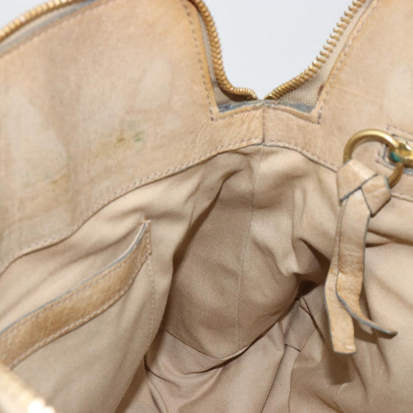 Chloe Hand Bag Leather Beige Gold Auth 180029