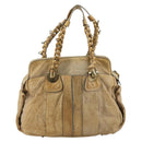 Chloe Hand Bag Leather Beige Gold Auth 180029-3