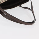 BURBERRY Nova Check Tote Bag Canvas Leather Beige Silver Auth 180030-8