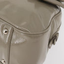 SAINT LAURENT Hand Bag Patent leather Gray Silver Auth 180031A-14