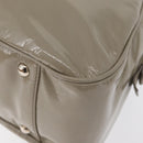 SAINT LAURENT Hand Bag Patent leather Gray Silver Auth 180031A-16