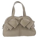 SAINT LAURENT Hand Bag Patent leather Gray Silver Auth 180031A-13