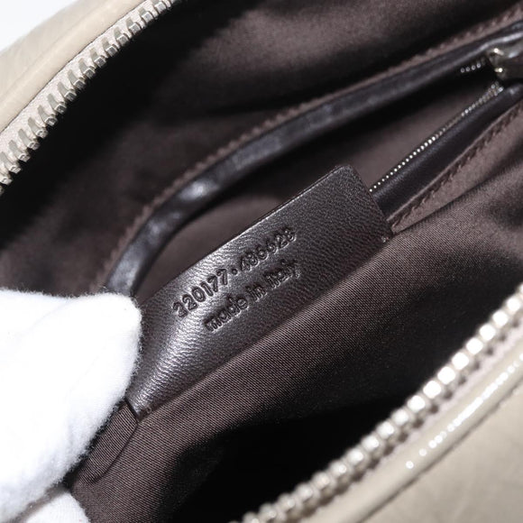 SAINT LAURENT Hand Bag Patent leather Gray Silver Auth 180031A