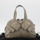 SAINT LAURENT Hand Bag Patent leather Gray Silver Auth 180031A-12