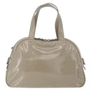 SAINT LAURENT Hand Bag Patent leather Gray Silver Auth 180031A-2