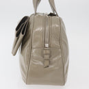SAINT LAURENT Hand Bag Patent leather Gray Silver Auth 180031A-3