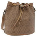 Christian Dior Honeycomb Canvas Shoulder Bag PVC Beige Gold Auth 180032-1