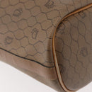 Christian Dior Honeycomb Canvas Shoulder Bag PVC Beige Gold Auth 180032-15