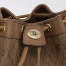 Christian Dior Honeycomb Canvas Shoulder Bag PVC Beige Gold Auth 180032-10